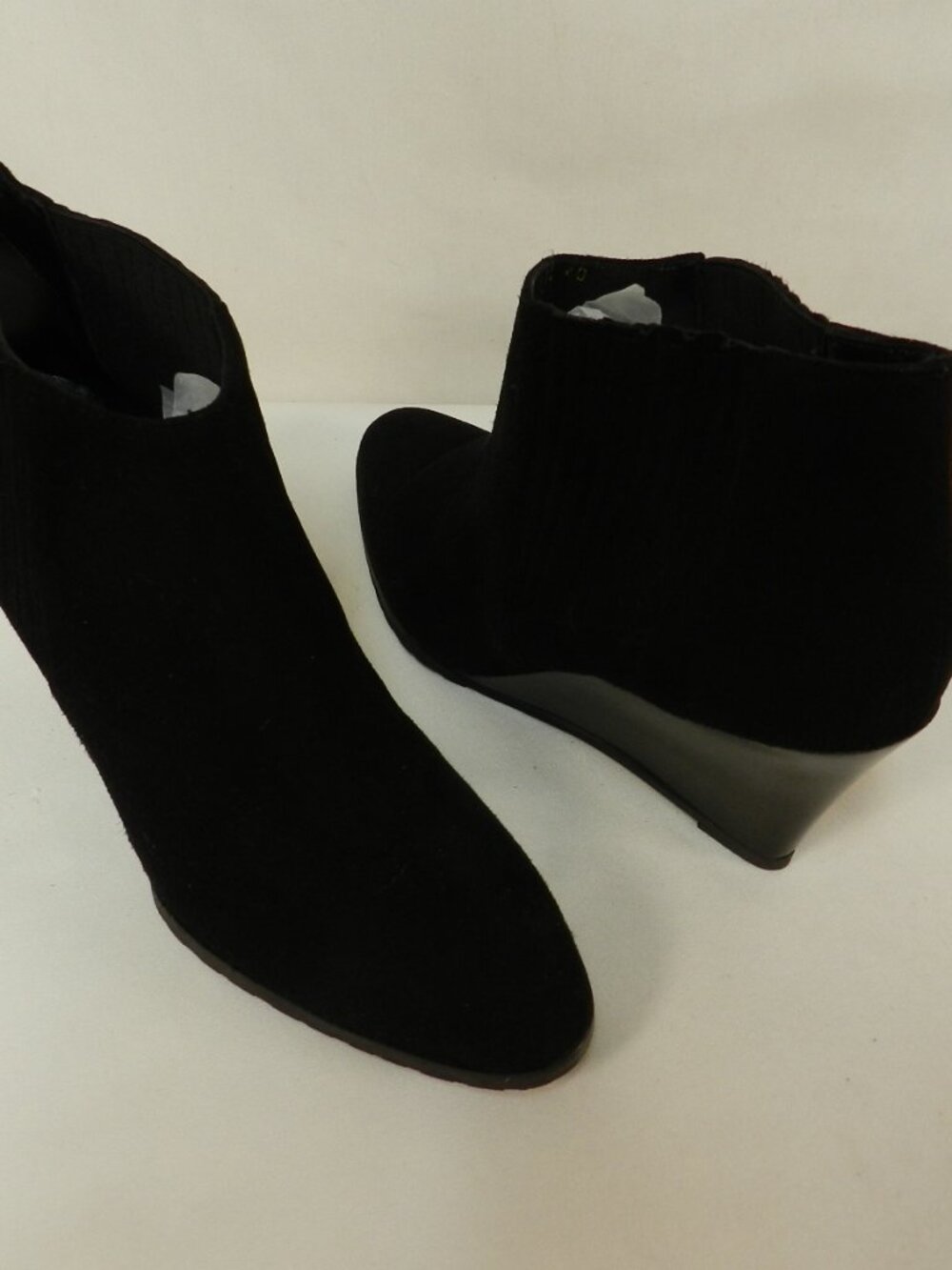 LK Bennett Suede wedge pumps heels black ankle boots booties Italy Size 40 US 9